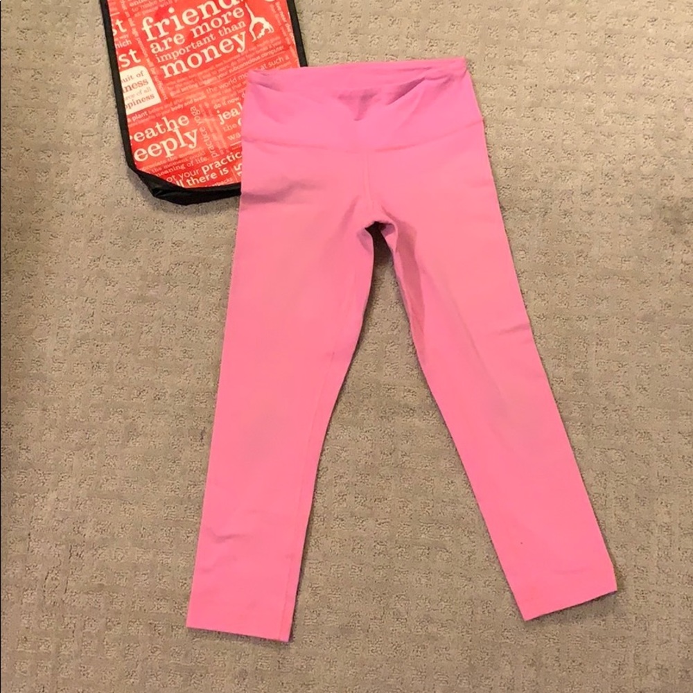 Pink lululemon leggings Sz 2